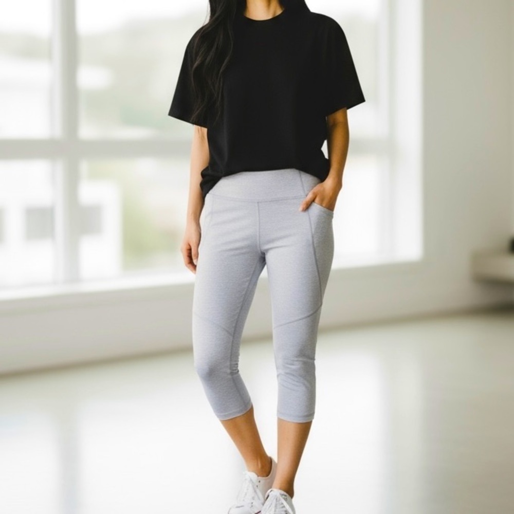 OUTDOOR VOICES Light Blue Athletic Leggings High-Waisted Size S